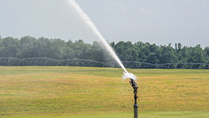 effluent sprayer in a field